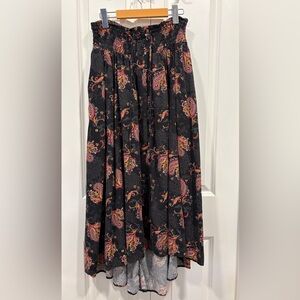 Torrid Black Maxi Skirt with Paisley Print